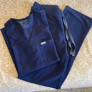 Figs scrubs in navy